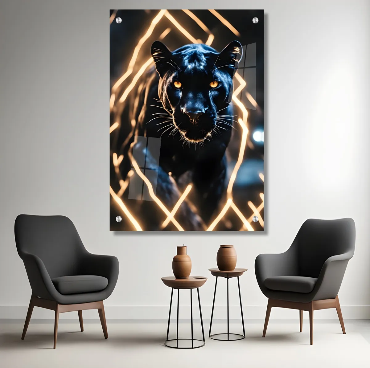 תמונת זכוכית לחדרי נוער הפנתר עם הקווים