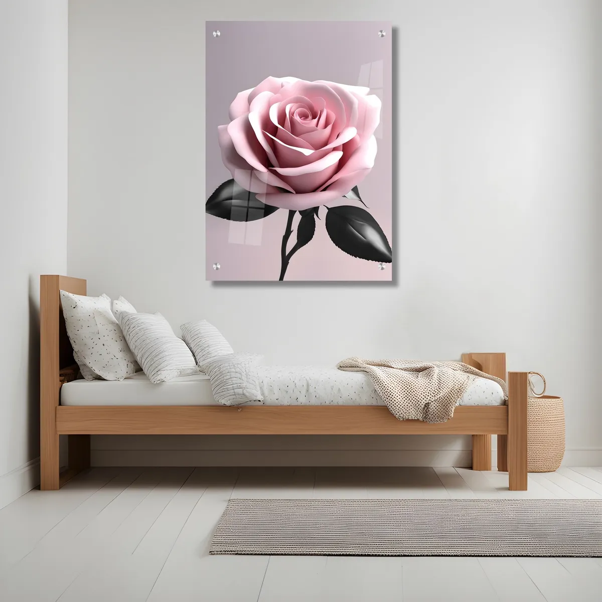 תמונת זכוכית מרהיבה לסלון ולמשרד פרחוני