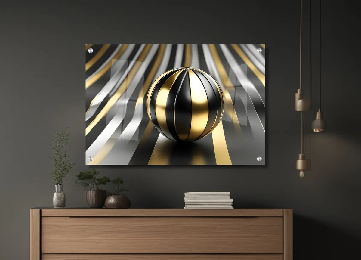 תמונת זכוכית מרהיבה לסלון ולמשרד "כדור הבדולח"