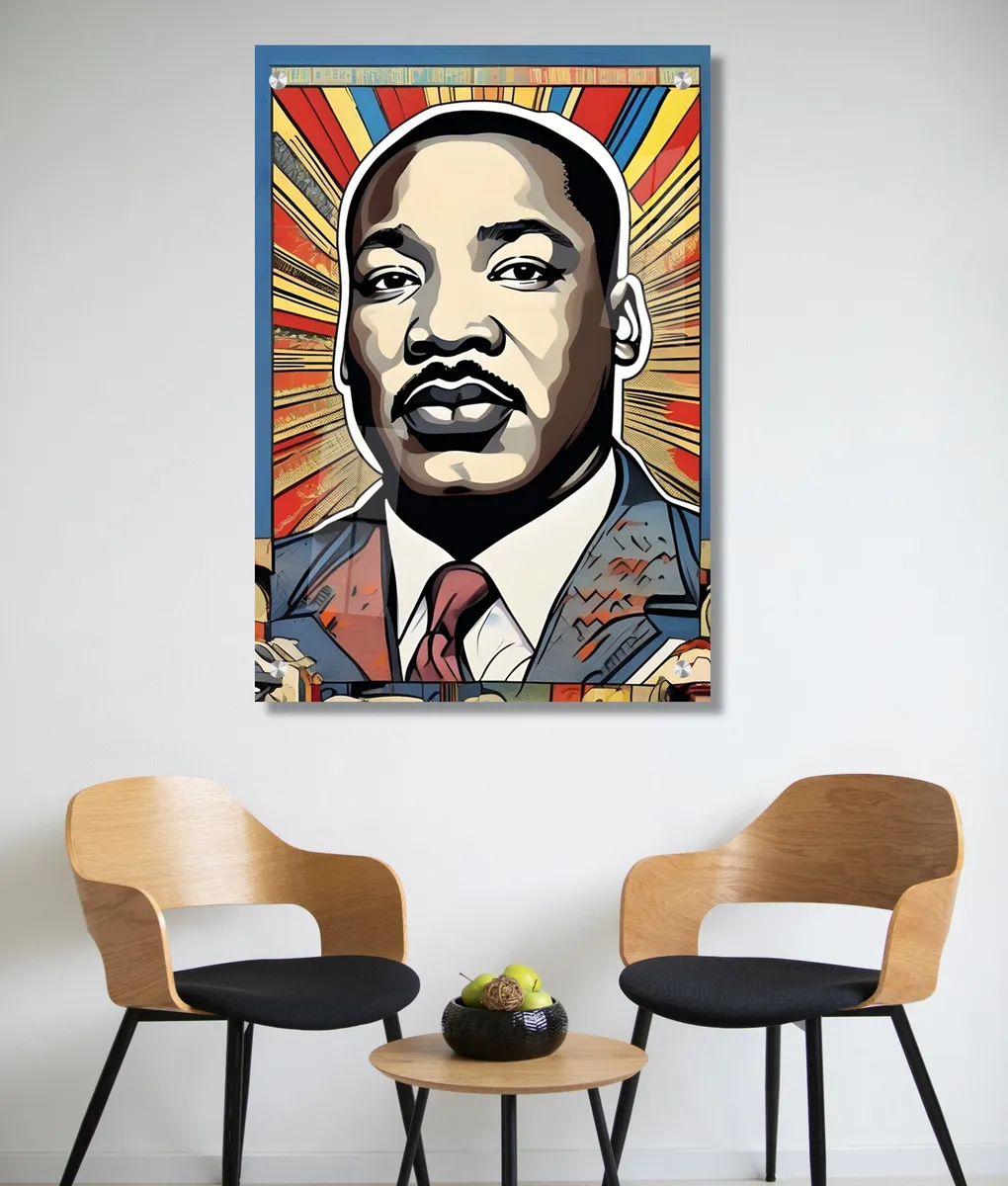 תמונת זכוכית פופ ארט של מרטין לותר קינג