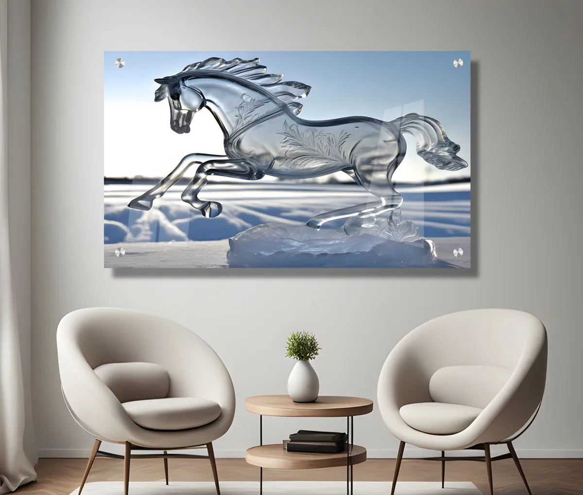 "הסוס הדוהר", תמונת זכוכית השראה - מתאימה לבית ולמשרד