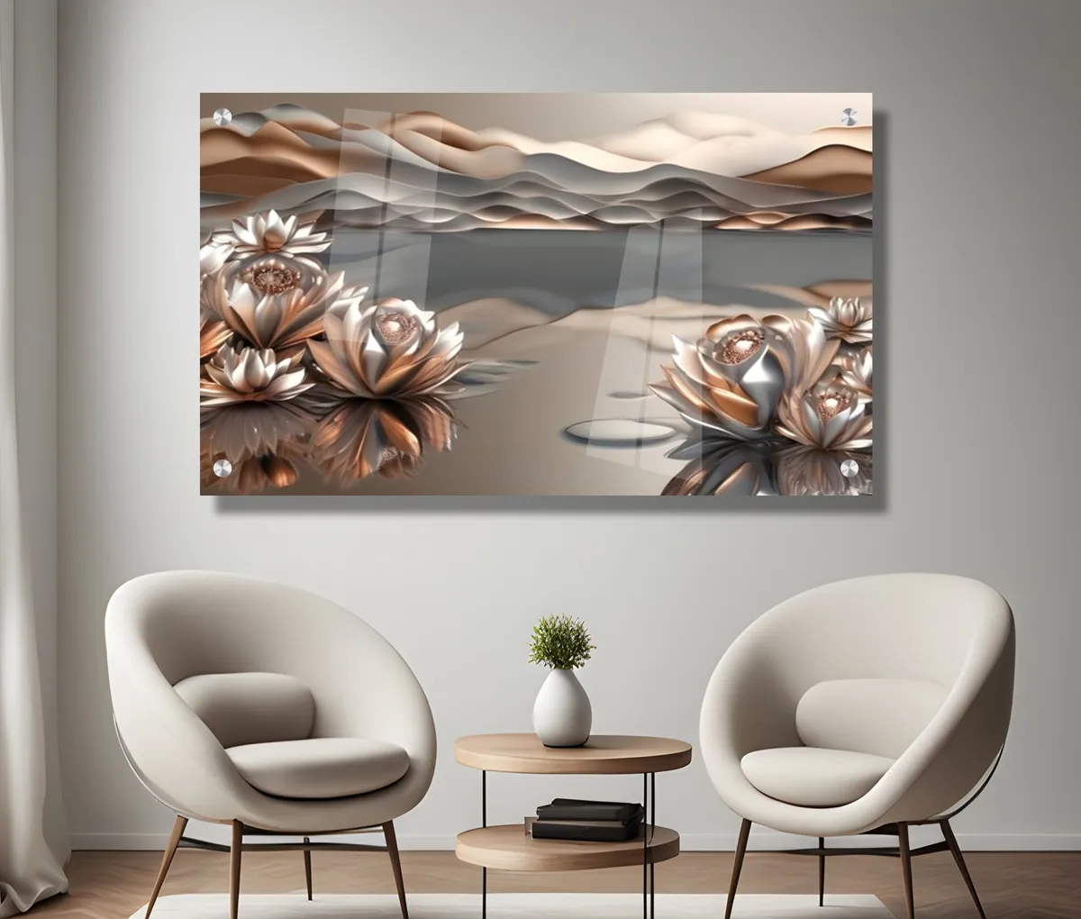 תמונת זכוכית נוף מודרנית, קסומה ומרגיעה