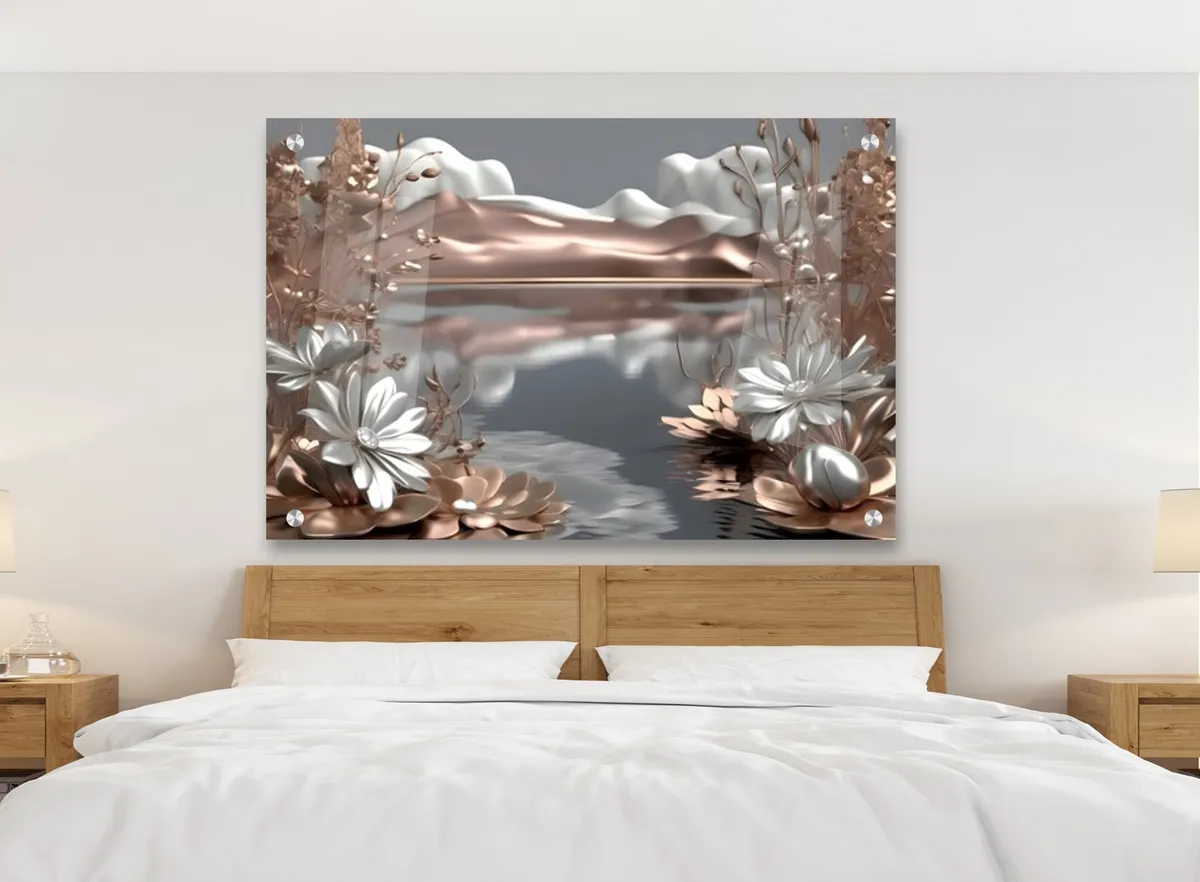 תמונת זכוכית - אבסטרקט - הפריחה הוורודה"