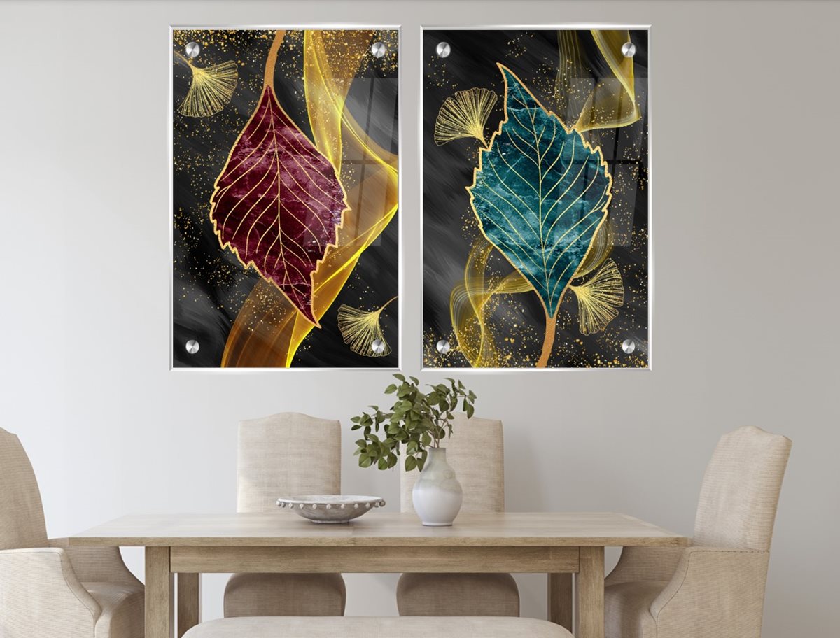 סט 2 תמונות זכוכית