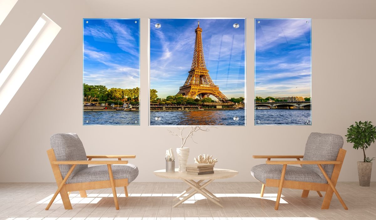 סט 3 תמונות זכוכית