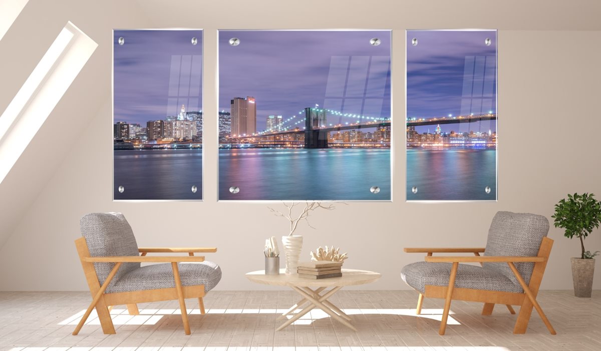 סט 3 תמונות זכוכית