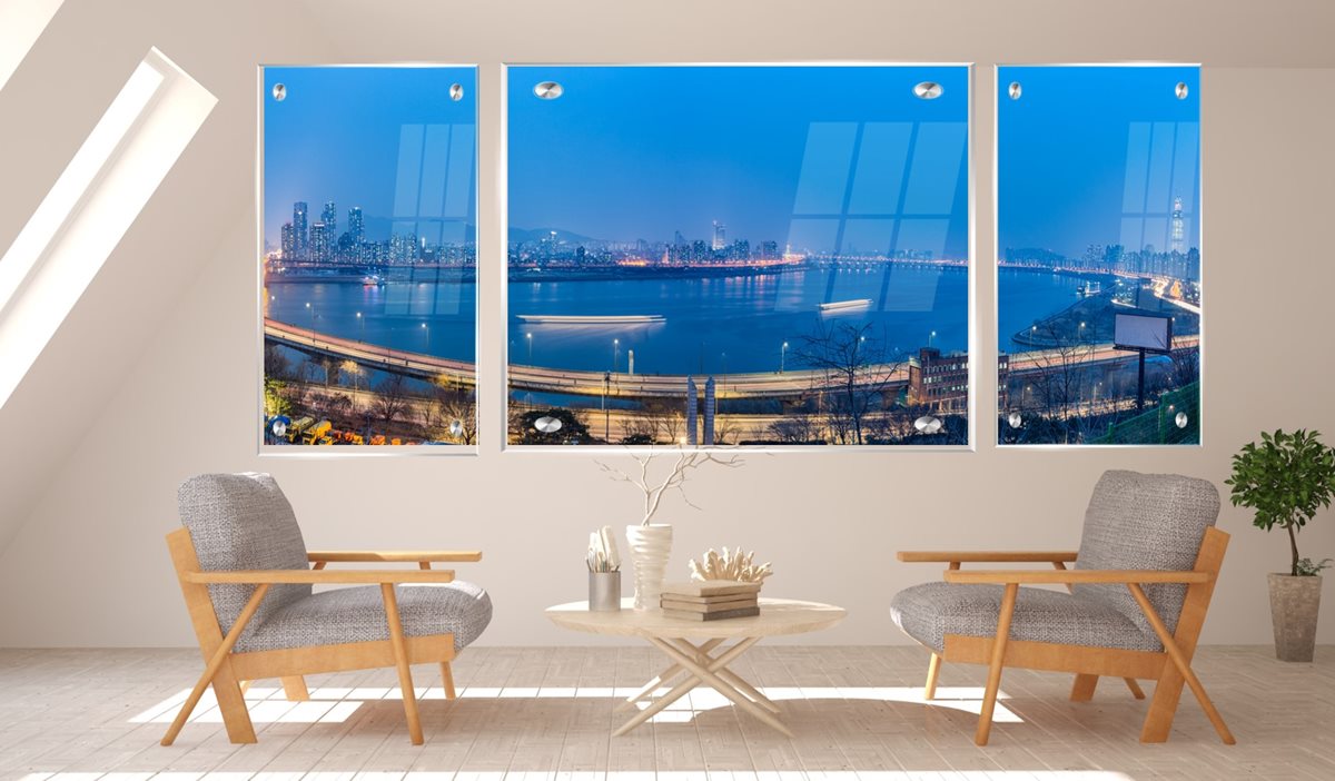 סט 3 תמונות זכוכית