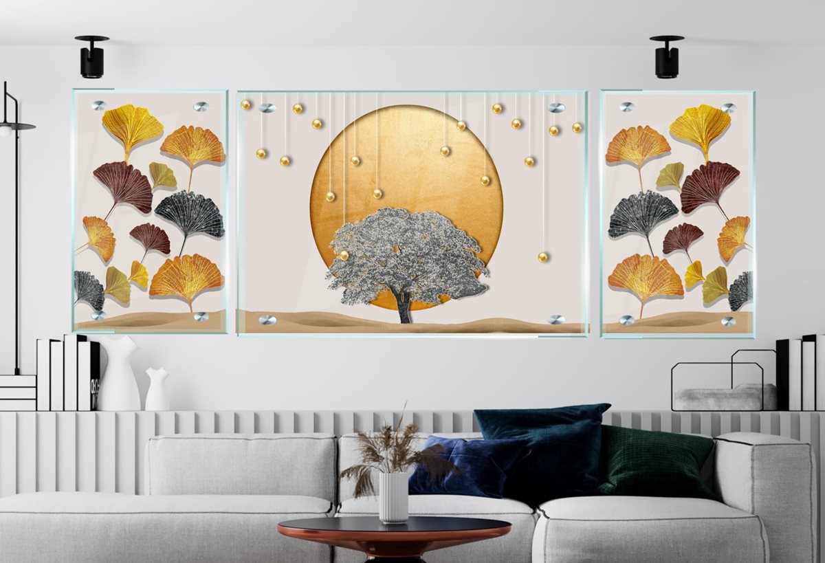 סט 3 תמונות זכוכית