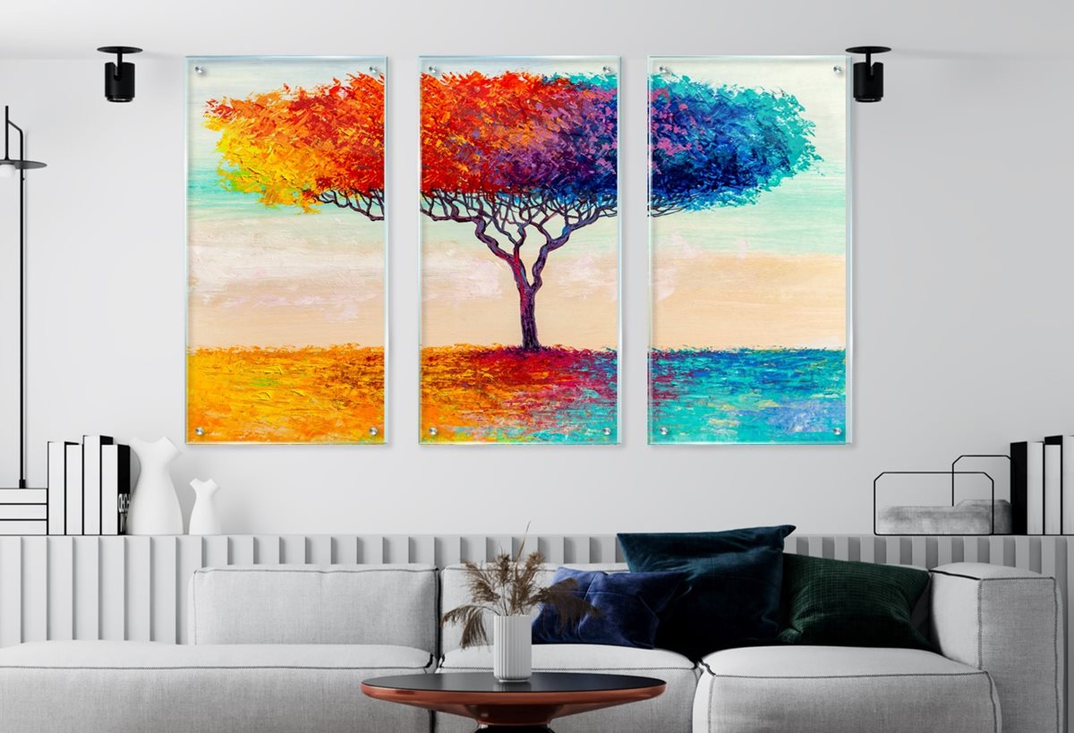 סט 3 תמונות זכוכית