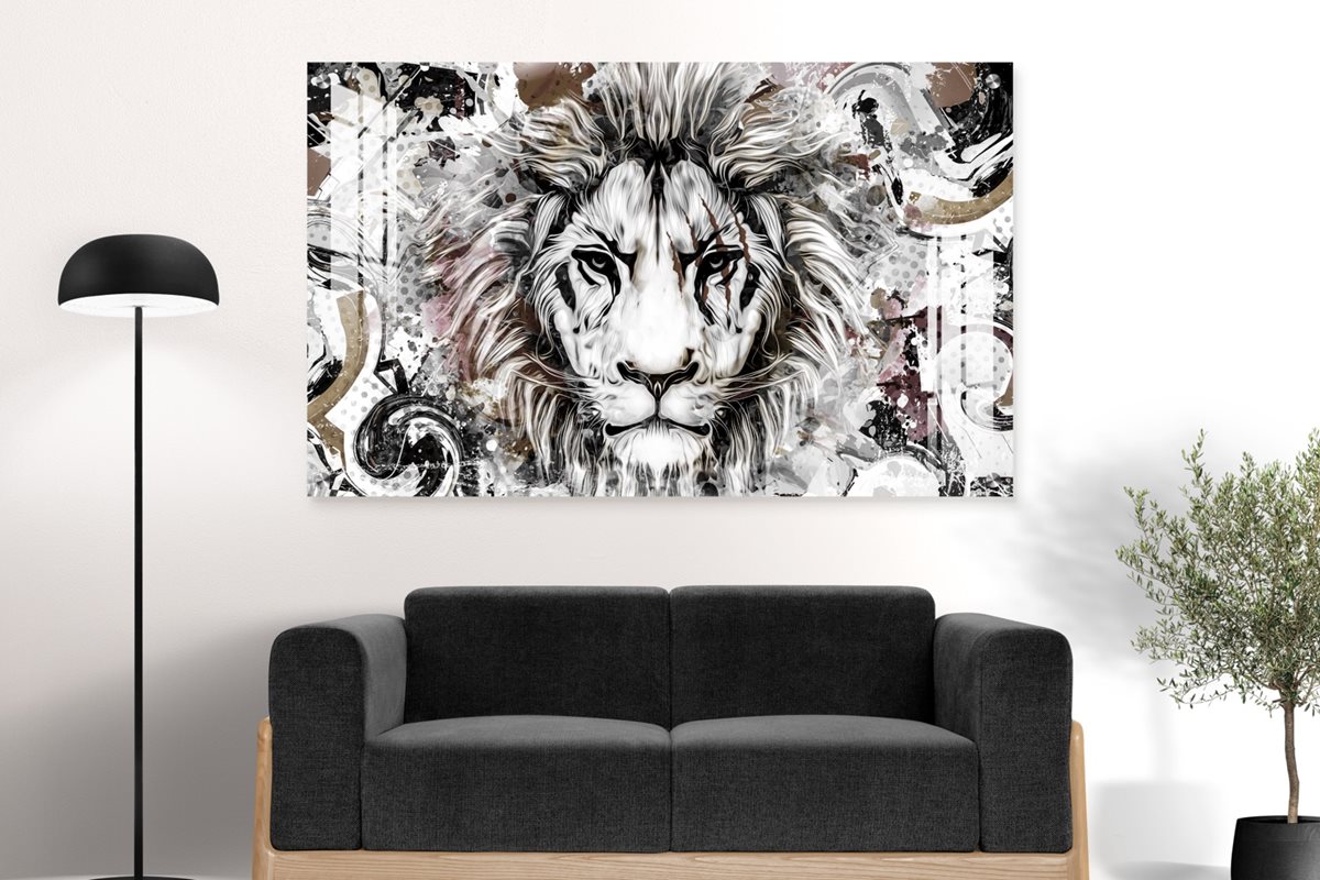 תמונת זכוכית חדרי ילדים אריה