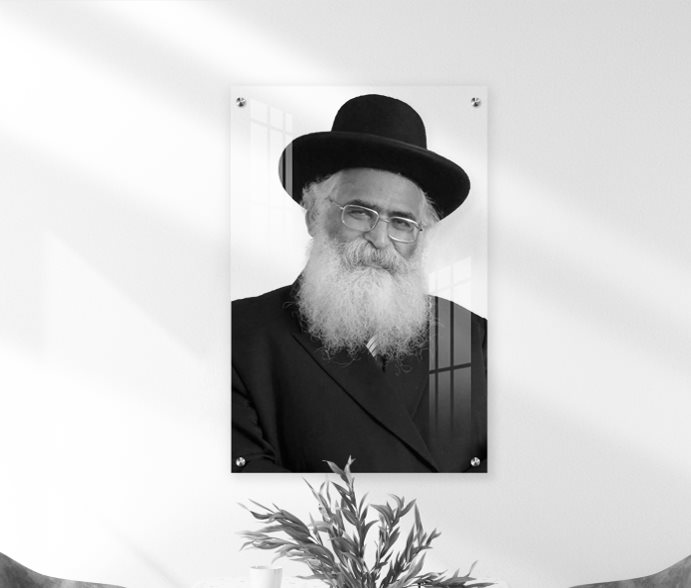 תמונת זכוכית הרב יורם - גווני אפור