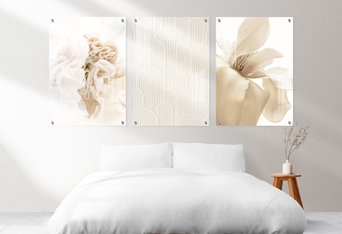 סט 3 תמונות זכוכית