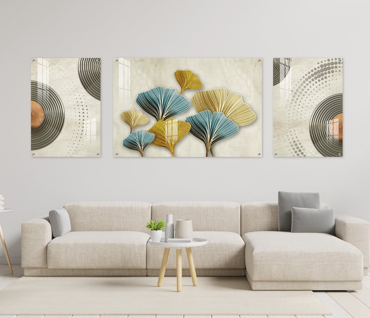 סט 3 תמונות זכוכית