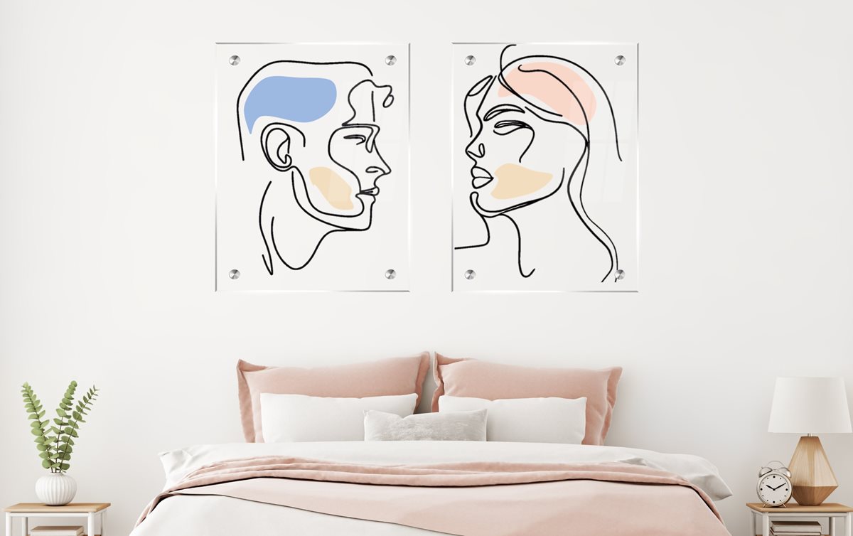 סט 2 תמונות זכוכית