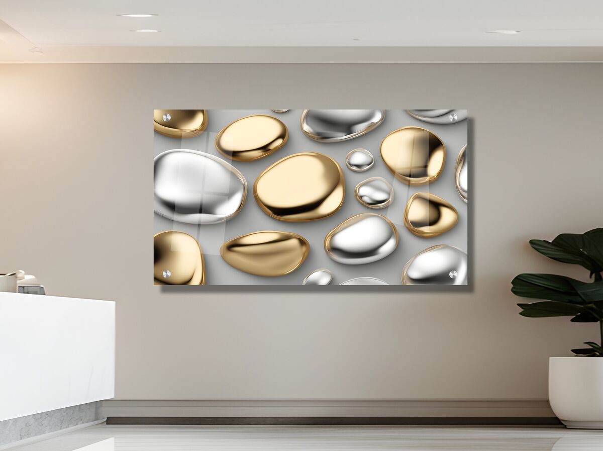 תמונת זכוכית מרהיבה לסלון ולמשרד בועות צבעוניים