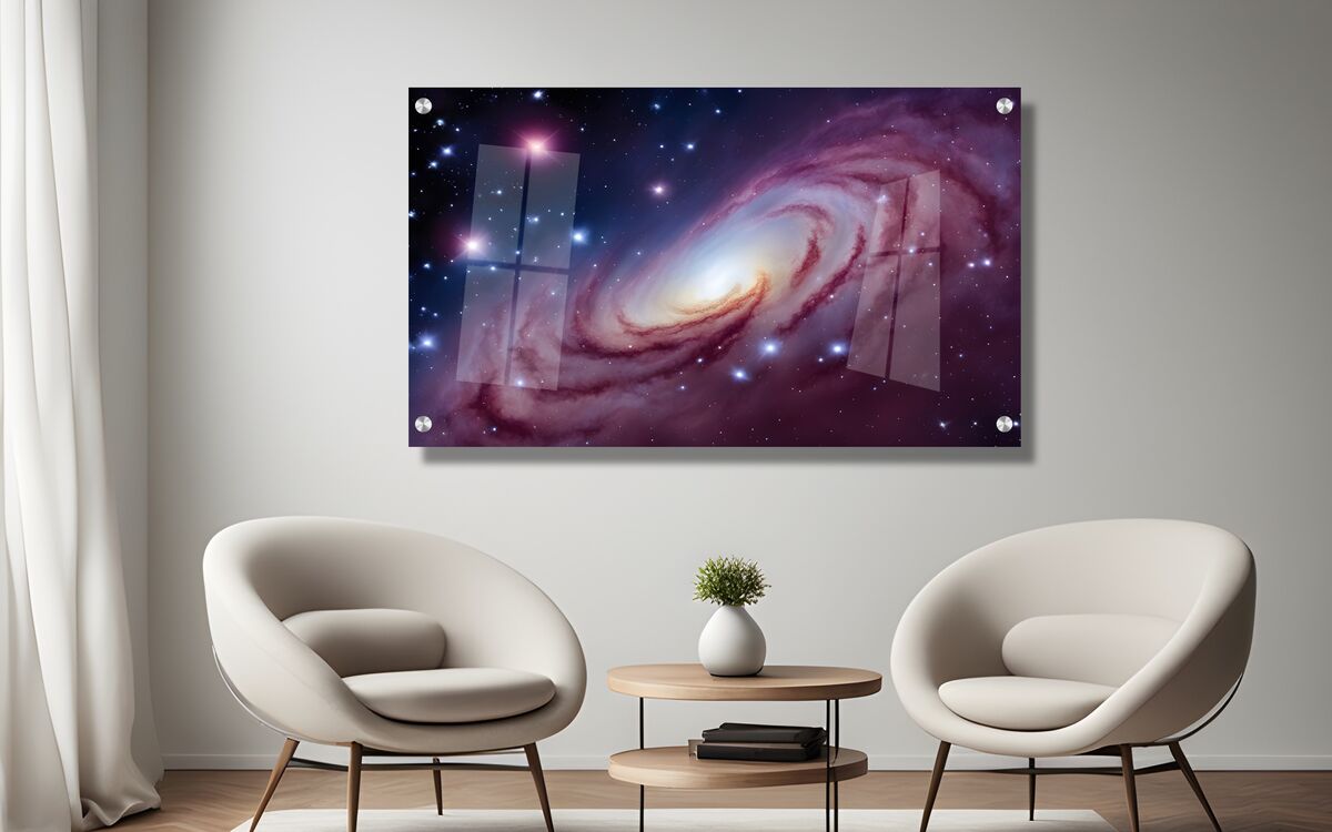 תמונת זכוכית מרהיבה לסלון ולמשרד גלקסיה