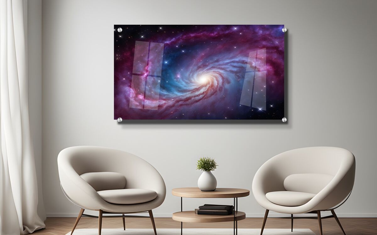 תמונת זכוכית מרהיבה לסלון ולמשרד גלקסיה