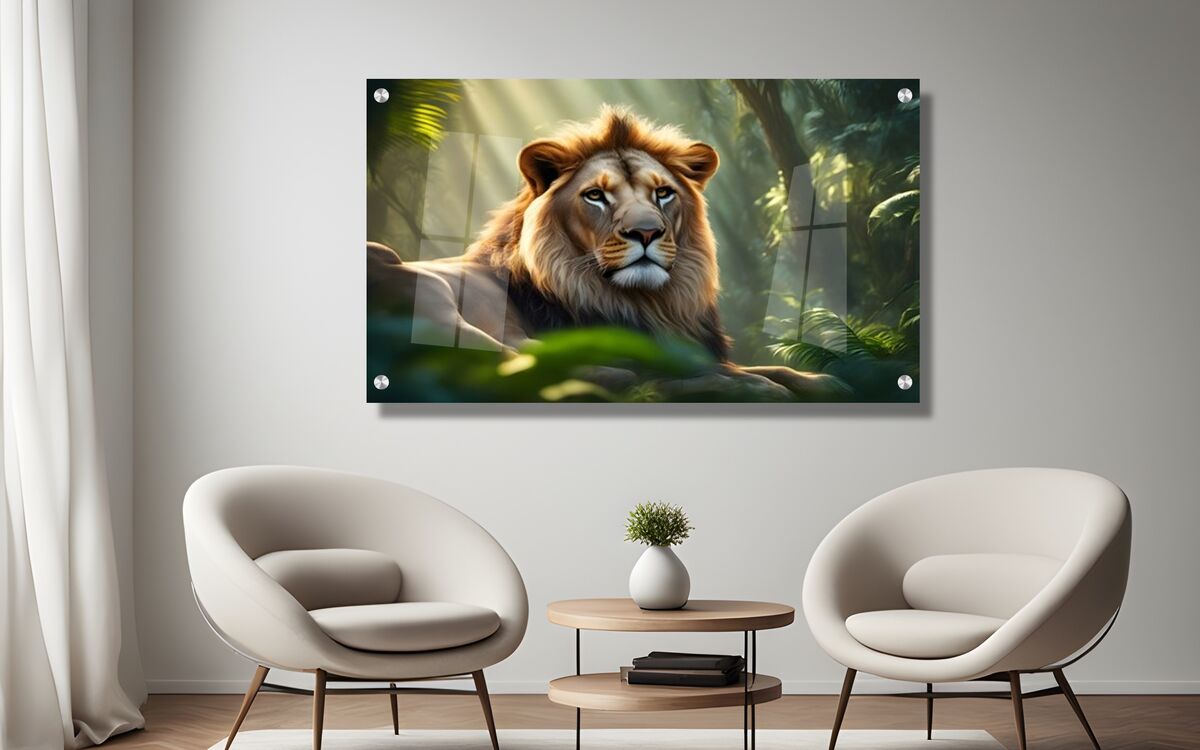 תמונת זכוכית לחדרי ילדים האריה הבודד