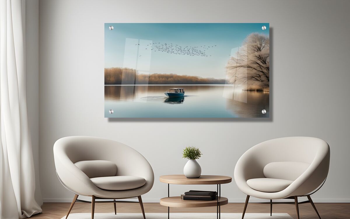 תמונת זכוכית לאווירה מרגיעה בסגנון אימפרסיוניזם מודרני