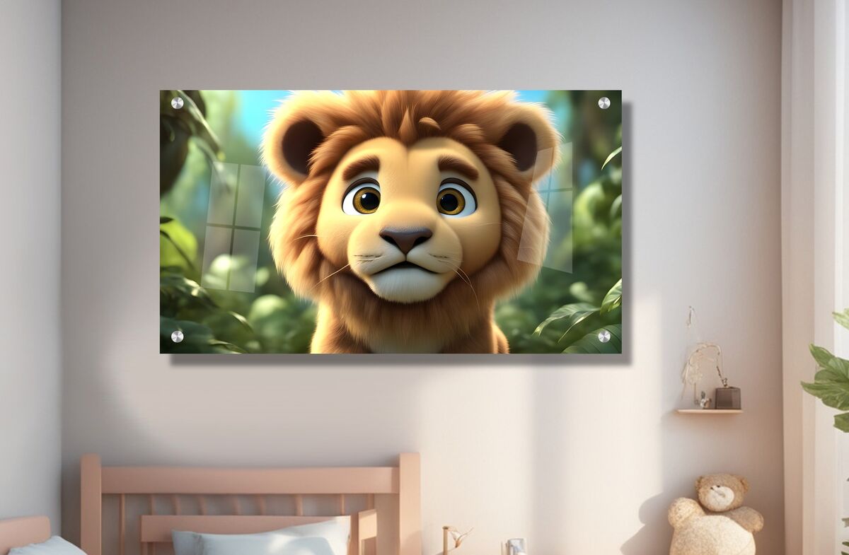 תמונת זכוכית לחדרי ילדים סימבה