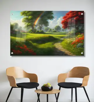 תמונת זכוכית - נוף צבעוני קסום