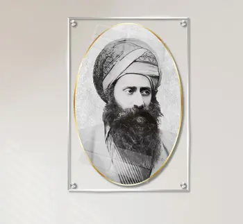 הבן איש חי - תמונת זכוכית במסגרת אליפטית עם רקע שקוף