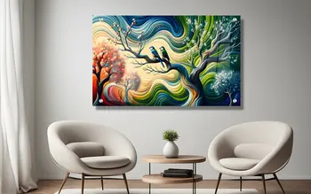 "העץ הקסום" - תמונה מזכוכית עשירה בצבעים