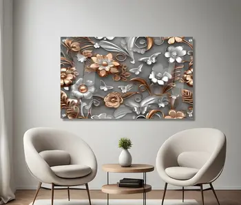 תמונת זכוכית מרגיעה לבית ולמשרד פריחה עלים אלקטרונית