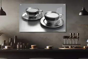 כוסות מתכתיים כסופים - הדפסה באיכות על זכוכית