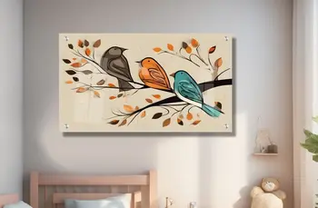 "שירת הסתיו" - תמונת טבע פסטורלית - תמונת זכוכית