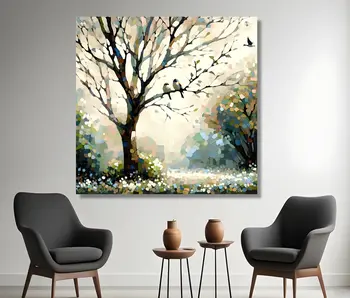 "רגע של יחד" - תמונה כפרית על זכוכית תמונת זכוכית