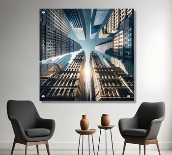 תמונת זכוכית מרהיבה לסלון ולמשרד מנהטן