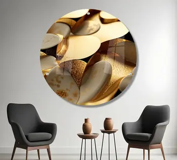 תמונת זכוכית עגולה לסלון ולמשרד