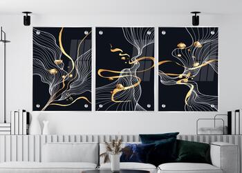 סט 3 תמונות זכוכית