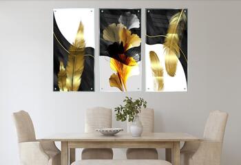 סט 3 תמונות זכוכית