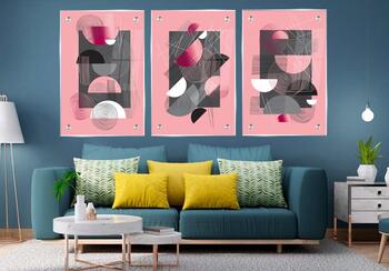 סט 3 תמונות זכוכית