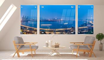 סט 3 תמונות זכוכית