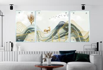 סט 3 תמונות זכוכית