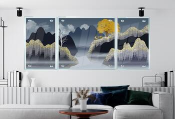 סט 3 תמונות זכוכית