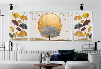 סט 3 תמונות זכוכית