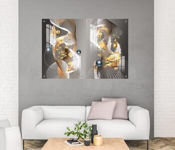 סט 2 תמונות זכוכית