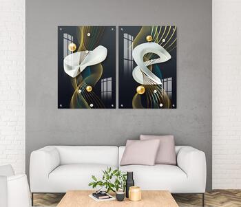 סט 2 תמונות זכוכית