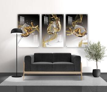 סט 3 תמונות זכוכית