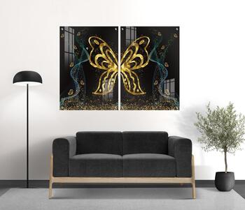 סט 2 תמונות זכוכית