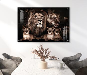 תמונת זכוכית חדרי ילדים אריות