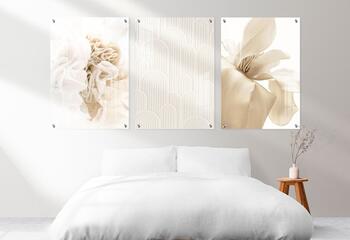 סט 3 תמונות זכוכית