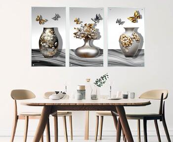 סט 3 תמונות זכוכית