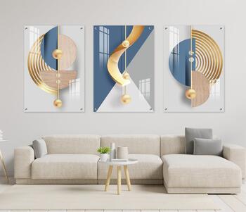 סט 3 תמונות זכוכית