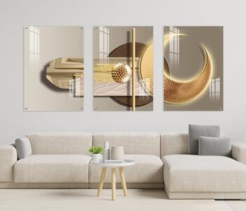 סט 3 תמונות זכוכית