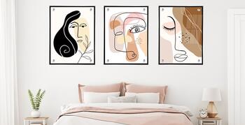 סט 3 תמונות זכוכית